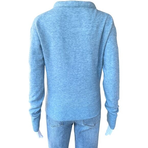 Helmut Lang Sweater Womens sz S Padded Neck Pullover Wool Blend Light Blue $345 - Picture 8 of 12